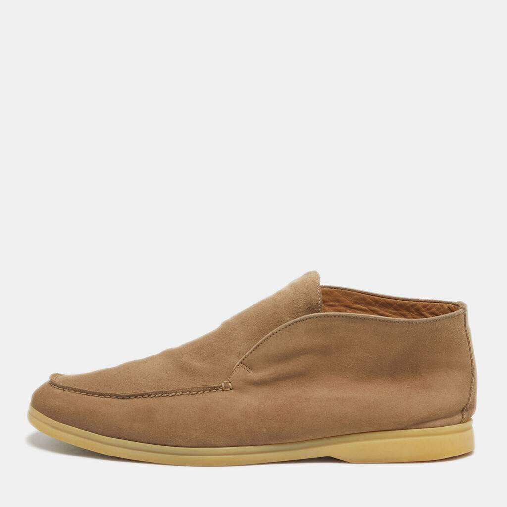 luxury-men-loro-piana-used-shoes-p1242673-001-1.jpg Loro Piana Beige Suede Open Walk Ankle Length Boots Size 43.5