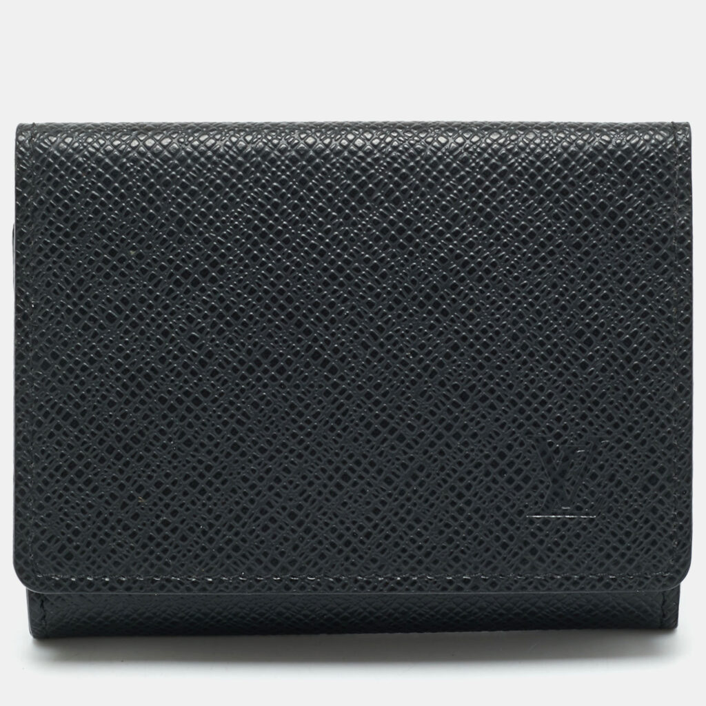 Louis Vuitton Black Taiga Leather Business Card Holder Louis Vuitton Black Taiga Leather Business Card Holder