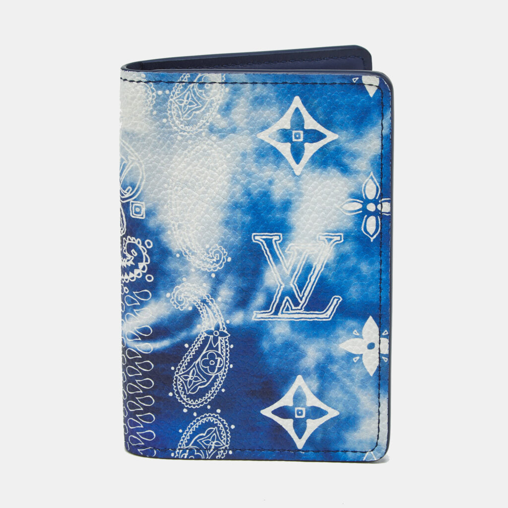 Louis Vuitton Blue Monogram Bandana Leather Pocket Organizer Louis Vuitton Blue Monogram Bandana Leather Pocket Organizer