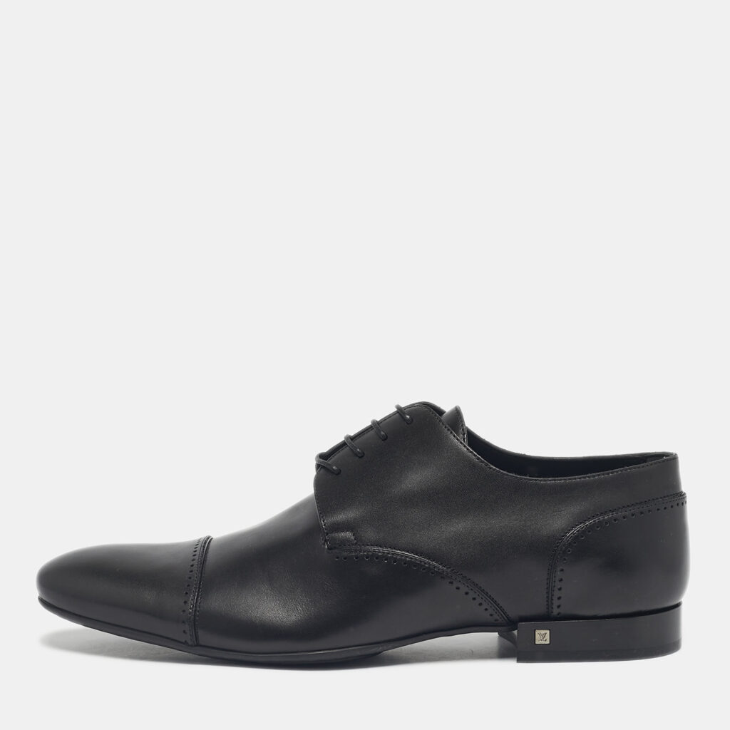 luxury-men-louis-vuitton-new-shoes-p1225280-001-1.jpg Louis Vuitton Black Leather Lace Up Derby Size 43