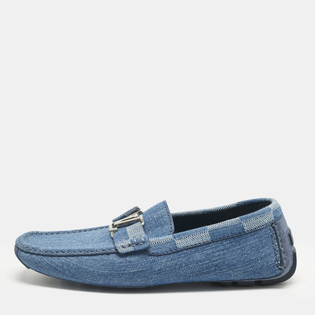 Louis Vuitton Blue Denim Monte Carlo Loafers Size 41