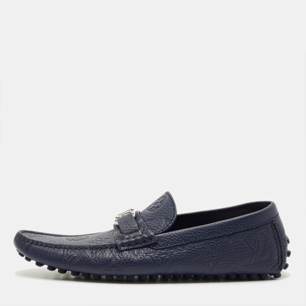 Louis Vuitton Hockenheim Size 43.5 Navy Blue Leather Loafers Louis Vuitton Hockenheim Size 43.5 Navy Blue Leather Loafers
