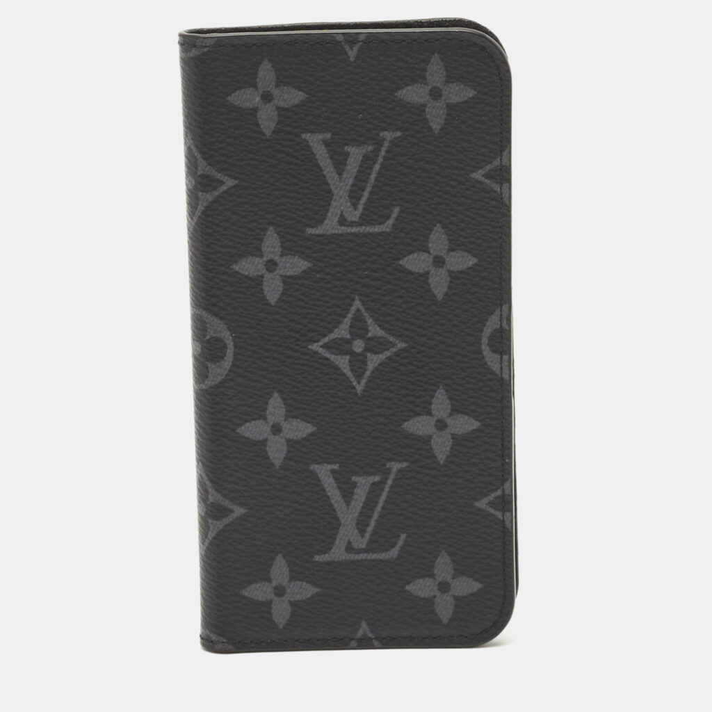 Louis Vuitton Monogram Eclipse Canvas iPhone X Folio Case Louis Vuitton Monogram Eclipse Canvas iPhone X Folio Case