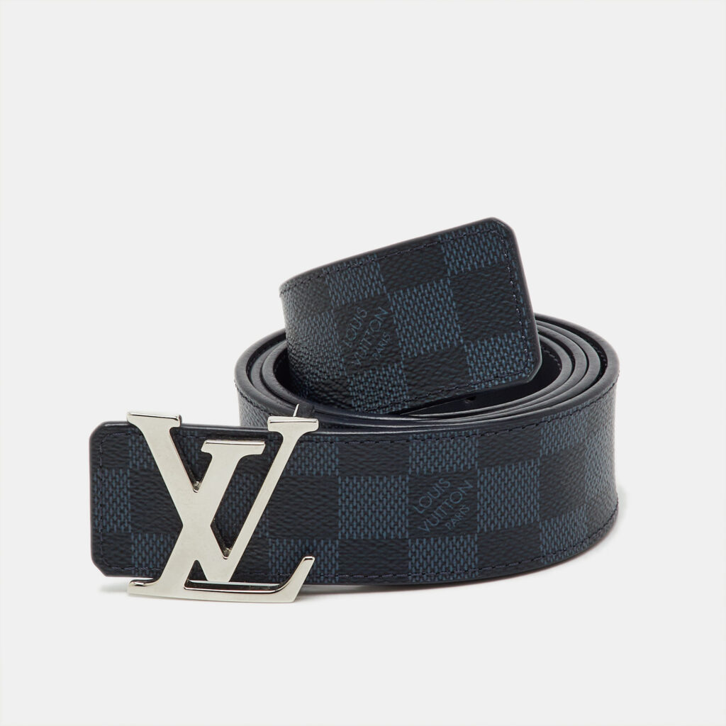 Louis Vuitton Damier Cobalt Canvas LV Initiales Belt 95CM Louis Vuitton Damier Cobalt Canvas LV Initiales Belt 95CM