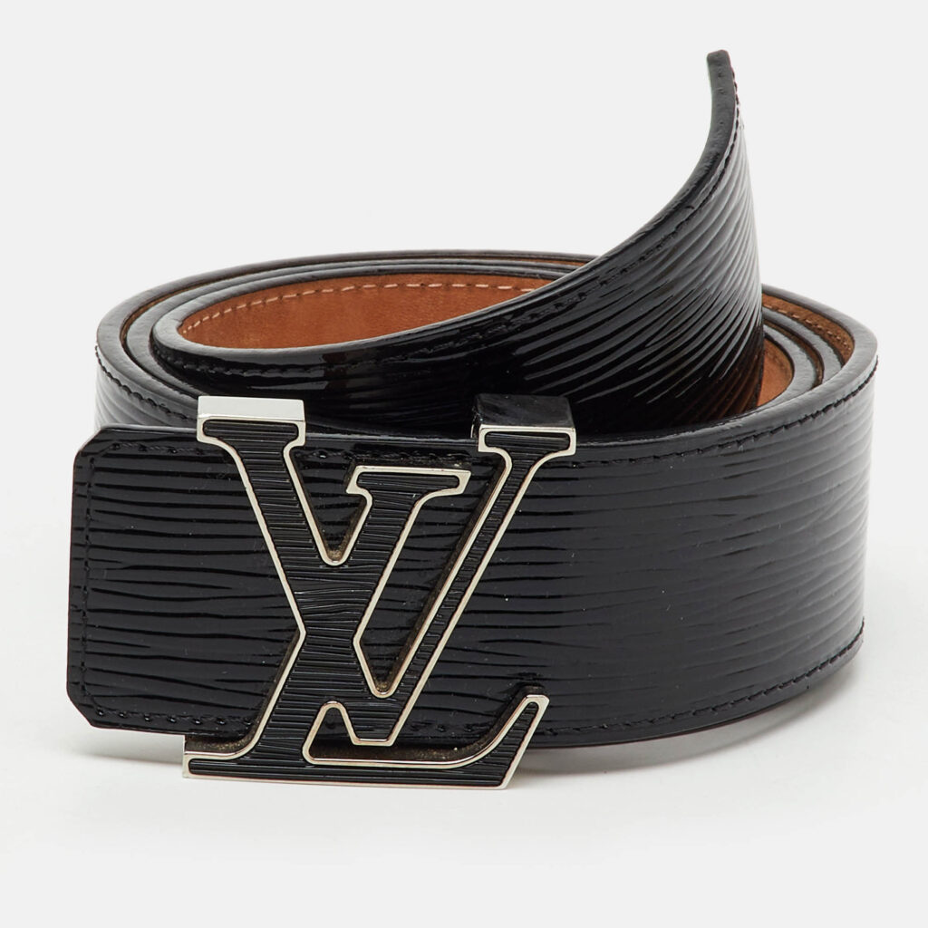Louis Vuitton Black Electric Epi Leather LV Initiales Waist Belt 85CM Louis Vuitton Black Electric Epi Leather LV Initiales Waist Belt 85CM