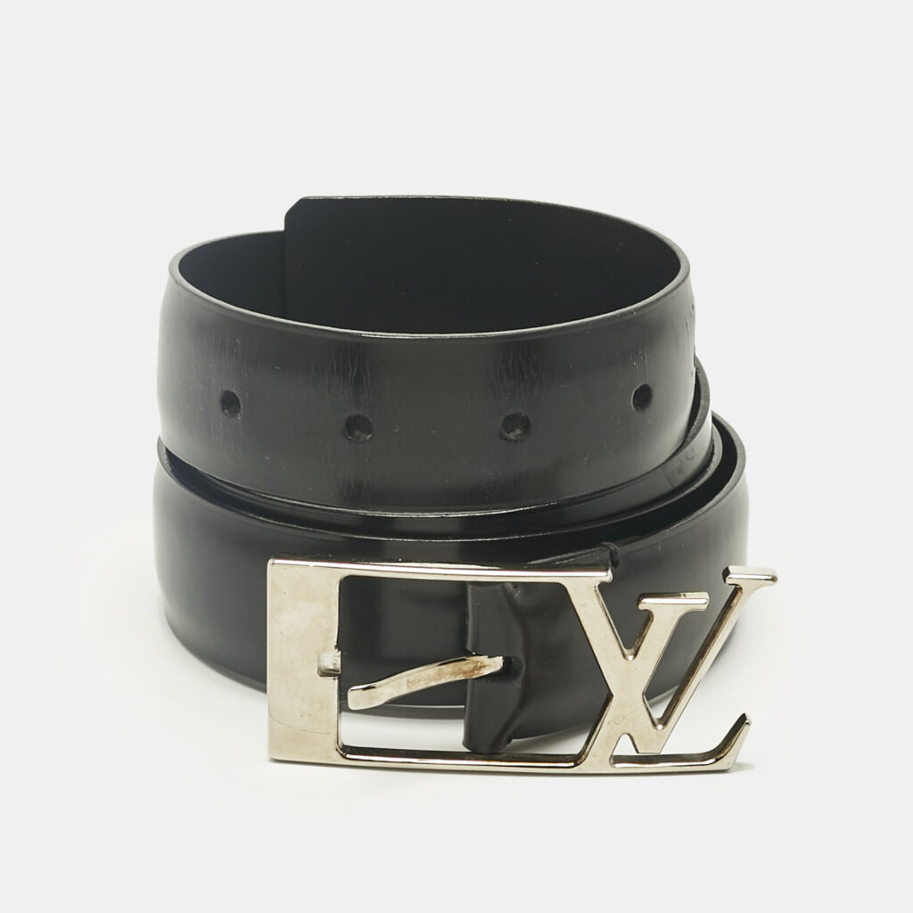 luxury-men-louis-vuitton-used-accessories-p1236843-002-1.jpg Louis Vuitton Black Leather Neogram Buckle Belt 95 CM