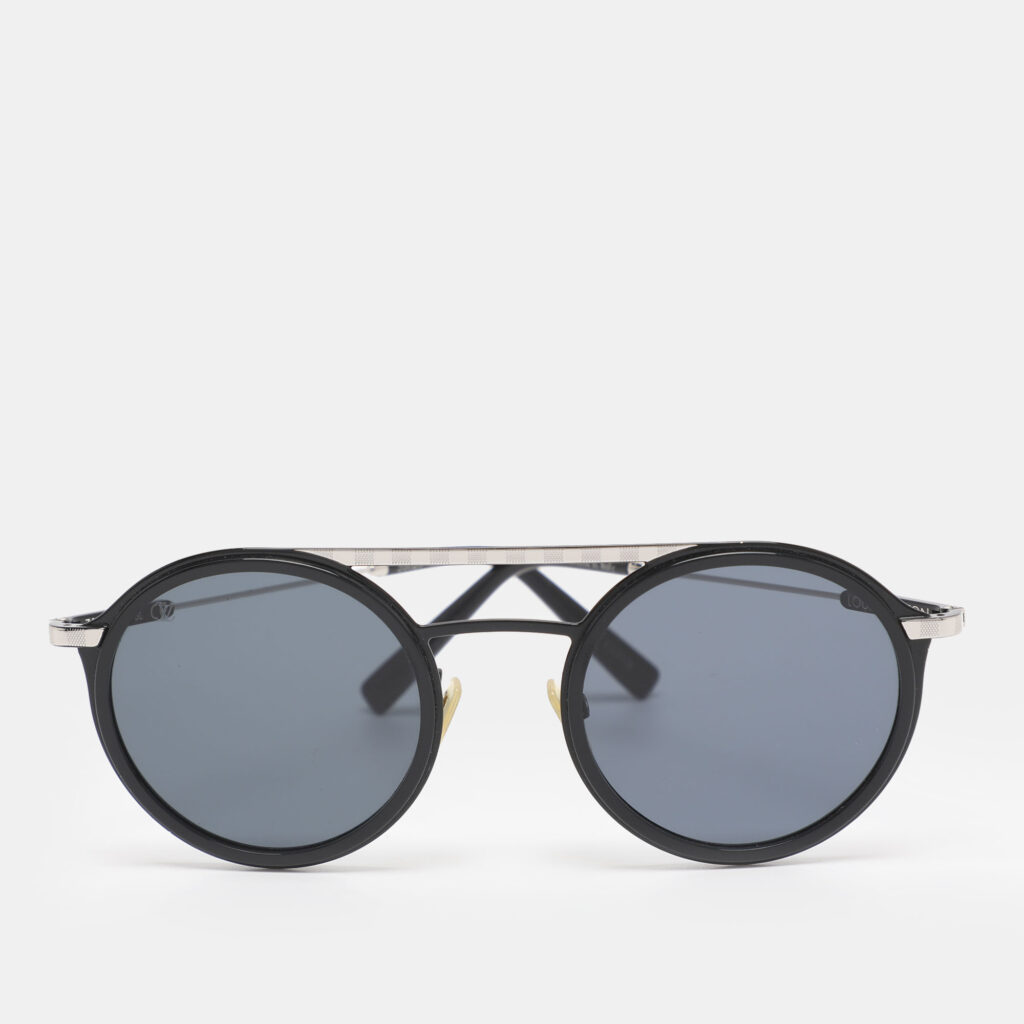 Louis Vuitton Black Metal and Acetate Z1024W 93L Round Sunglasses