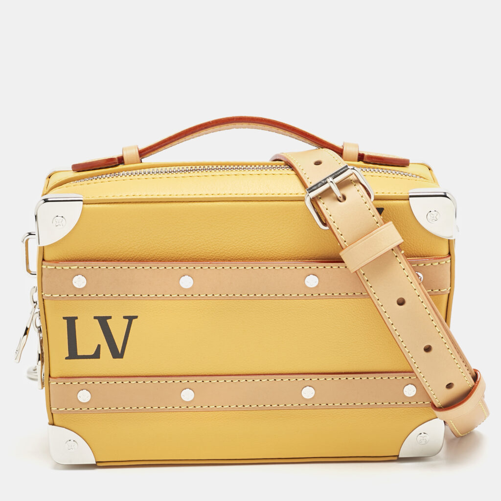 Louis Vuitton Saffron Yellow Leather Handle Soft Trunk Bag Louis Vuitton Saffron Yellow Leather Handle Soft Trunk Bag