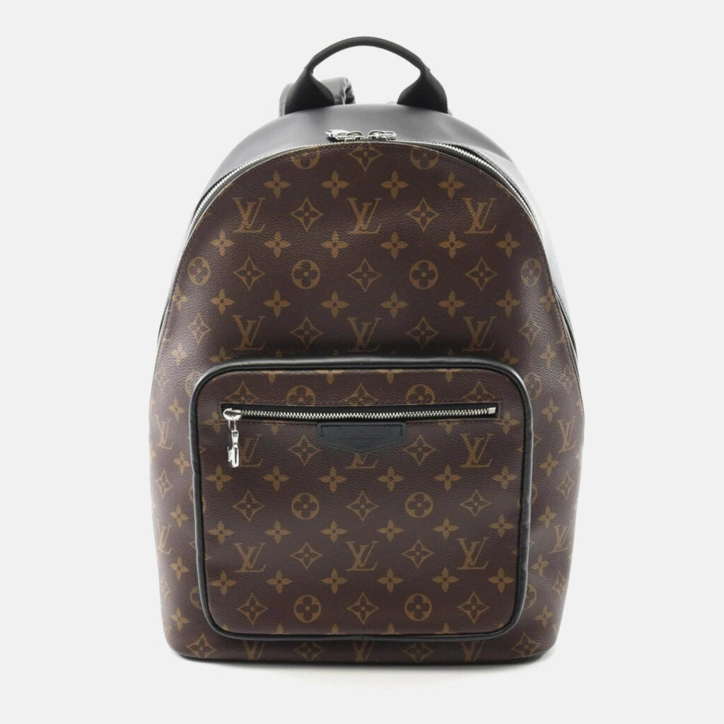 Louis Vuitton Josh NV Macassar Brown Black Monogram Coated Canvas Leather Backpack Bag Louis Vuitton Josh NV Macassar Brown Black Monogram Coated Canvas Leather Backpack Bag