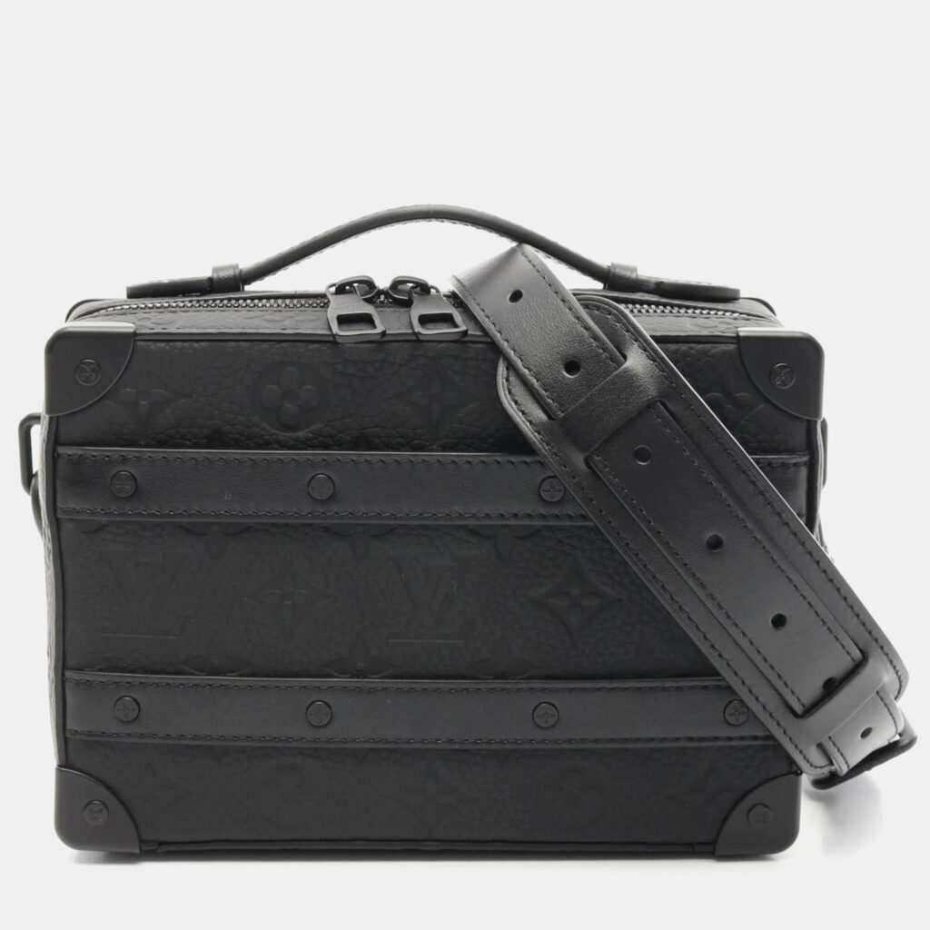 Louis Vuitton Handle Soft Trunk Monogram Taurillon Black Leather Shoulder Bag Louis Vuitton Handle Soft Trunk Monogram Taurillon Black Leather Shoulder Bag