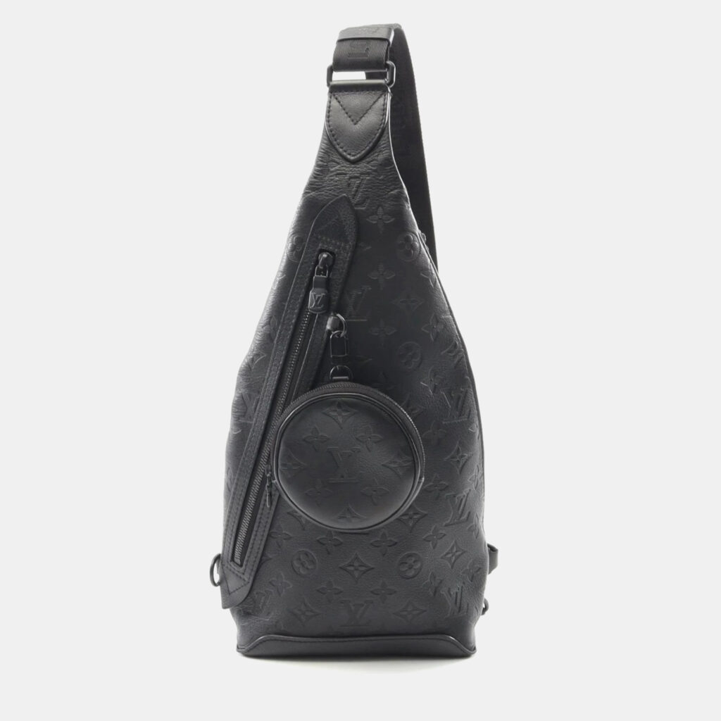 Louis Vuitton Duo Sling Black Monogram Shadow Leather Crossbody Bag Louis Vuitton Duo Sling Black Monogram Shadow Leather Crossbody Bag