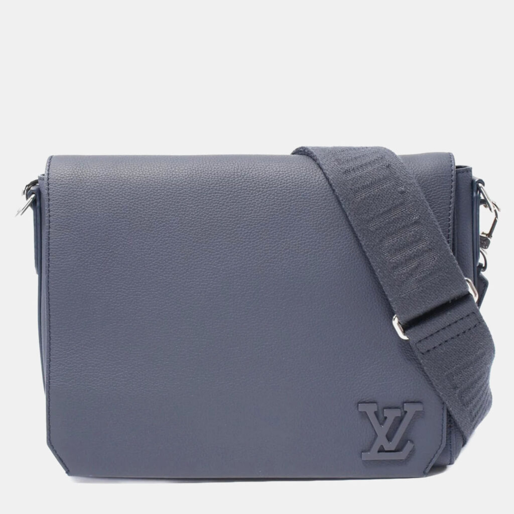 Louis Vuitton Take Off Navy Aerogram Leather Shoulder Bag Louis Vuitton Take Off Navy Aerogram Leather Shoulder Bag