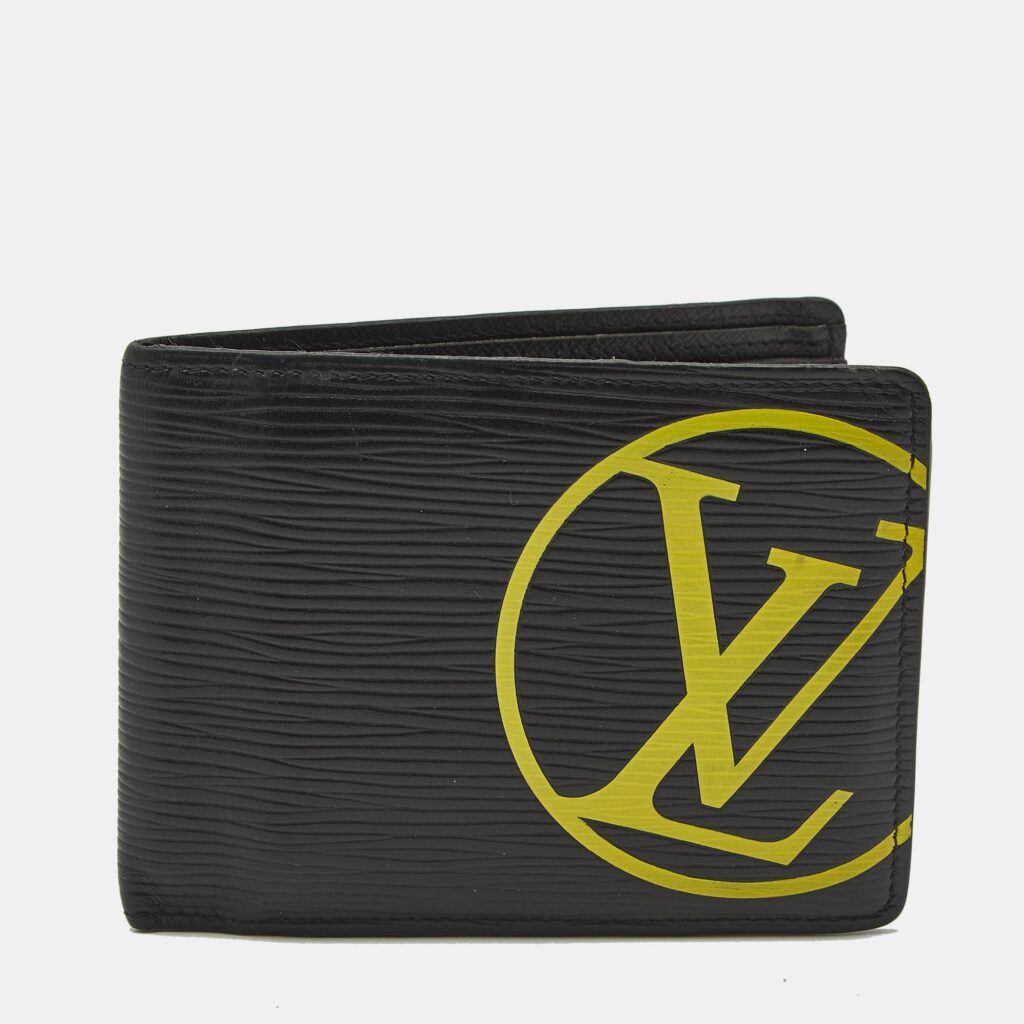 Louis Vuitton Black Leather LV Circle Bifold Wallet Louis Vuitton Black Leather LV Circle Bifold Wallet
