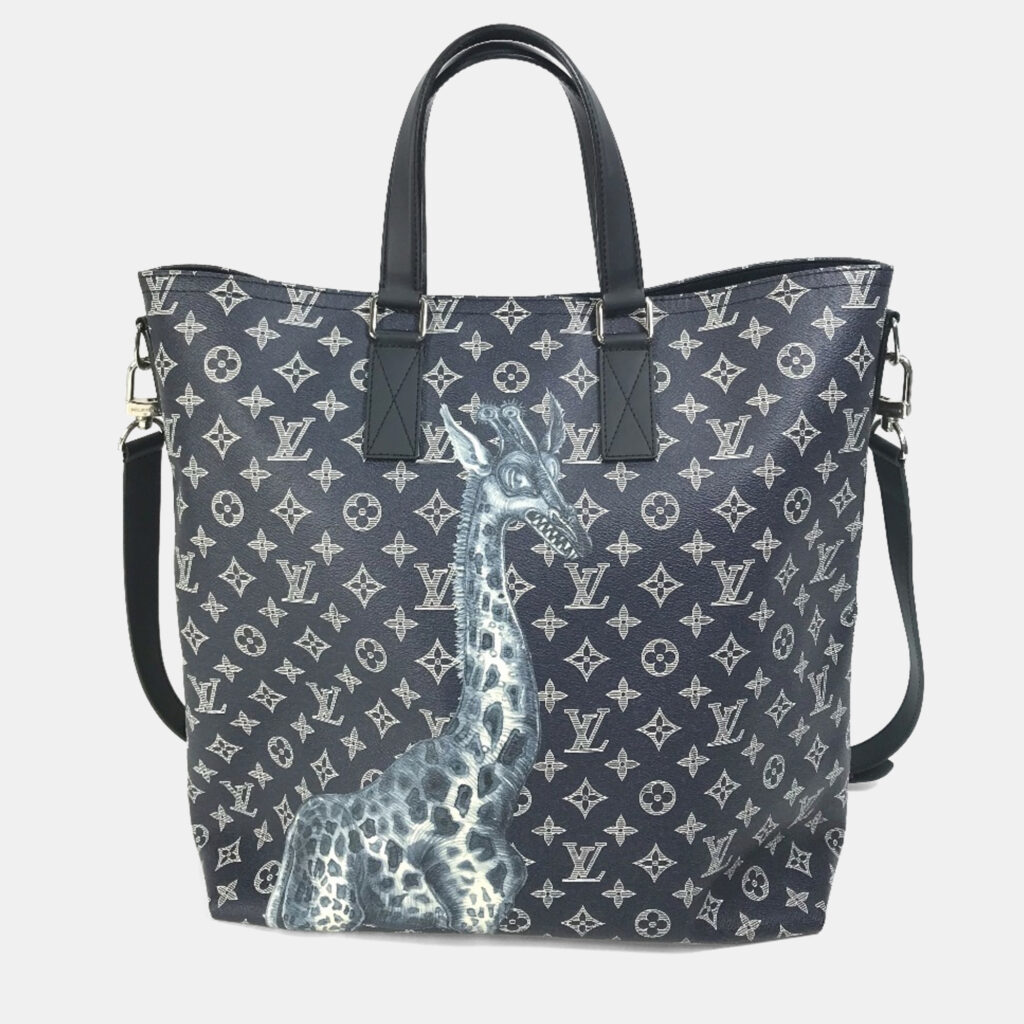Louis Vuitton Jake and Dinos Chapman Savannah Monogram Navy Canvas Tote Bag