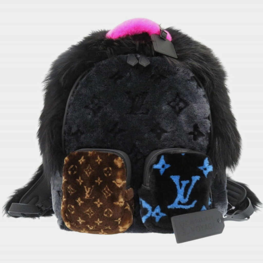 Louis Vuitton Automne Hiver Brown/Black Multi-Fur Backpack Louis Vuitton Automne Hiver Brown/Black Multi-Fur Backpack