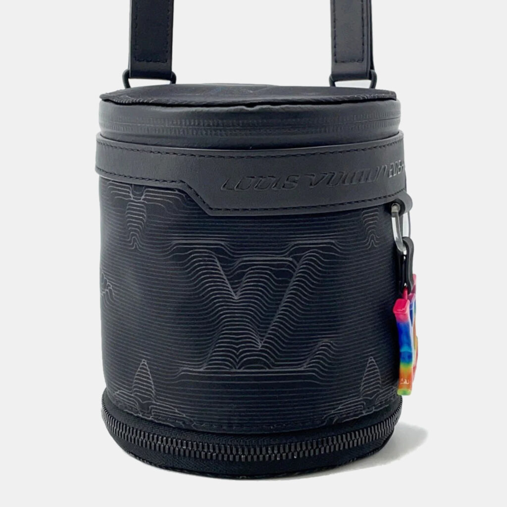 Louis Vuitton 2054 Ii Expandable Polochon Black Nylon Leather Bag Louis Vuitton 2054 Ii Expandable Polochon Black Nylon Leather Bag