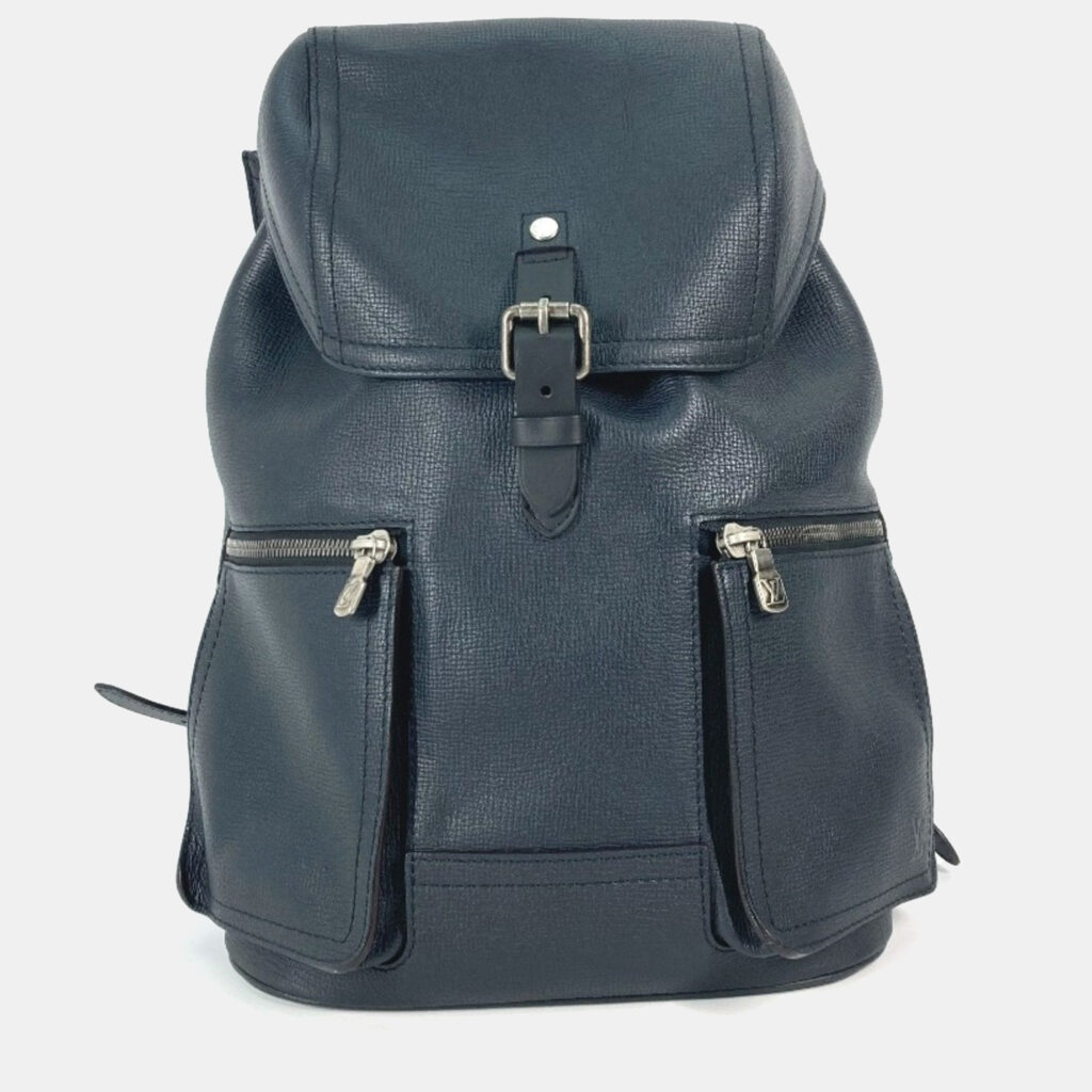 Louis Vuitton Utah Canyon Blue Marine Navy Leather Backpack Louis Vuitton Utah Canyon Blue Marine Navy Leather Backpack