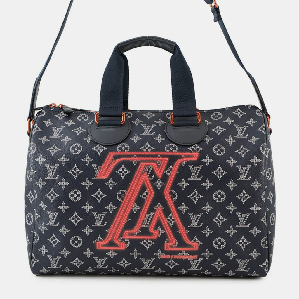 Louis Vuitton Speedy Bandouliere Navy Monogram Ink Size 40
