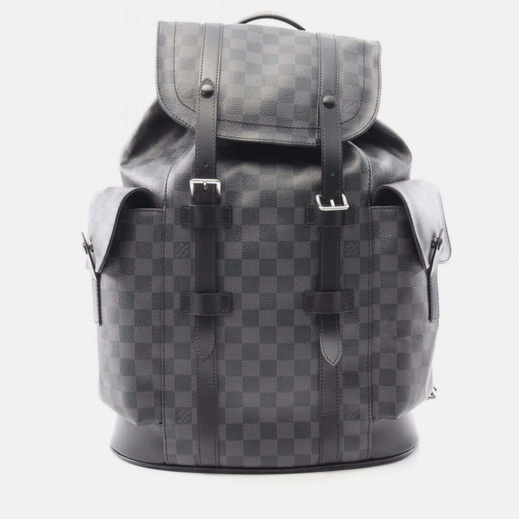 Louis Vuitton Christopher Pm Backpack Coated Canvas And Leather With Damier Graphite Pattern Black Louis Vuitton Christopher Pm Backpack Coated Canvas And Leather With Damier Graphite Pattern Black