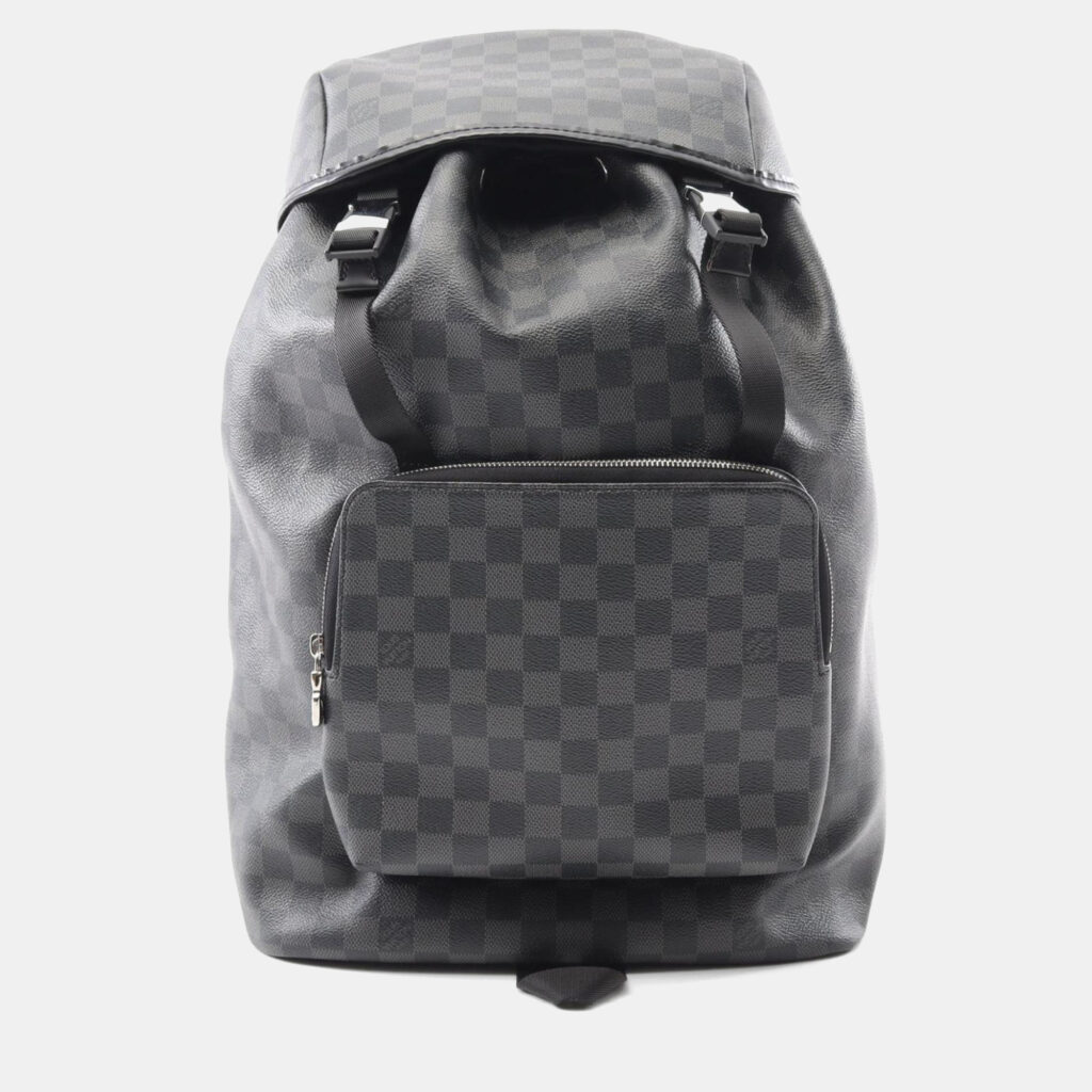 Louis Vuitton Backpack Coated Canvas And Leather With Damier Graphite Pattern Black Louis Vuitton Backpack Coated Canvas And Leather With Damier Graphite Pattern Black