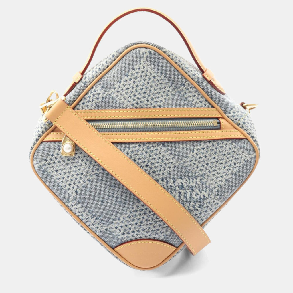 Louis Vuitton Damier Chess Blue Brown Denim Leather Messenger Bag Louis Vuitton Damier Chess Blue Brown Denim Leather Messenger Bag