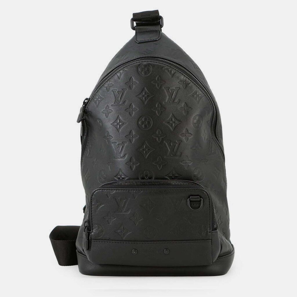 Louis Vuitton Racer Black Monogram Shadow Calfskin Leather Sling Bag Louis Vuitton Racer Black Monogram Shadow Calfskin Leather Sling Bag