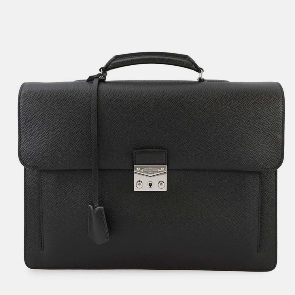 Louis Vuitton Associe Cartable Black Taiga Leather Briefcase Louis Vuitton Associe Cartable Black Taiga Leather Briefcase