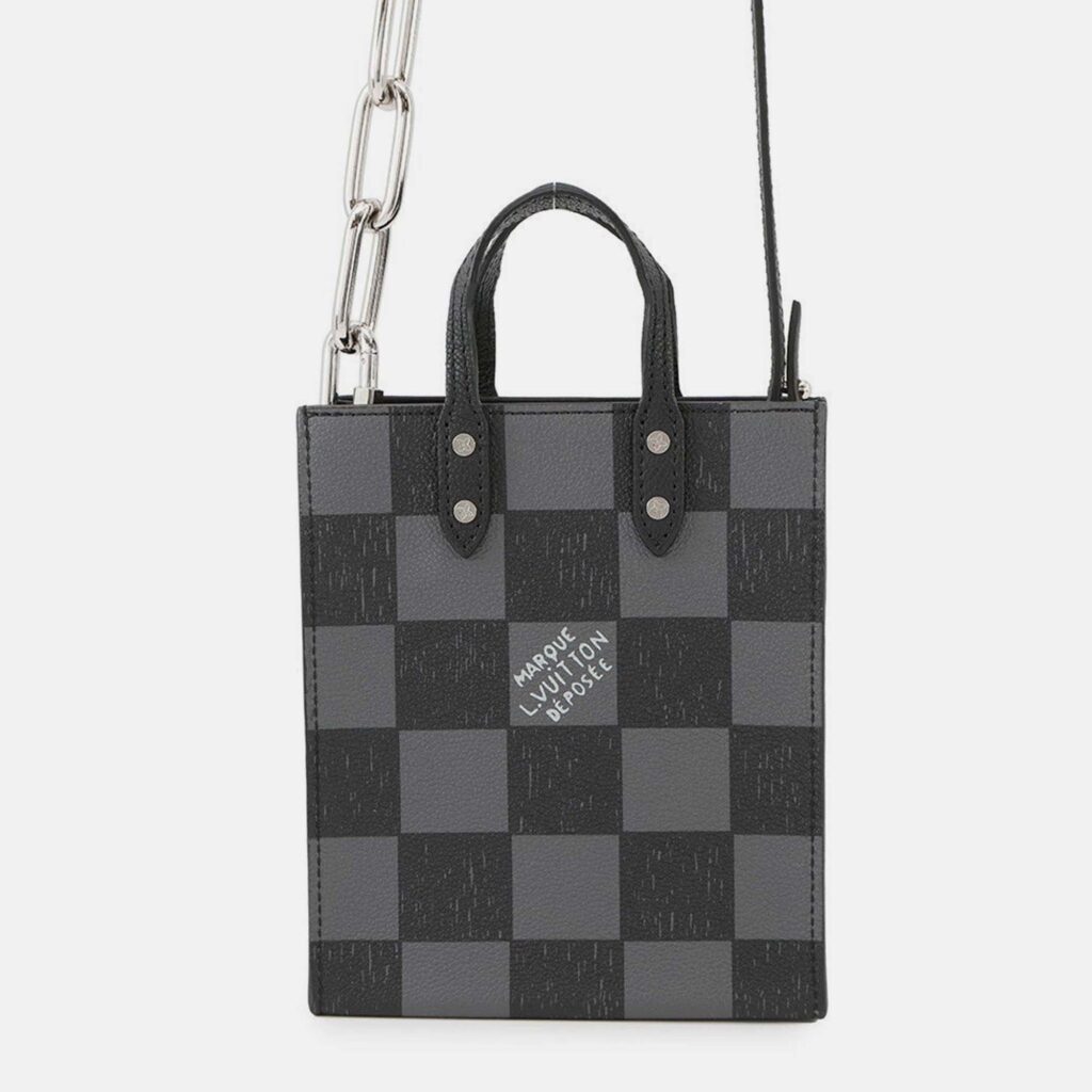 Louis Vuitton Sac Plat Mini Black Damier Graphite Canvas Tote Bag Louis Vuitton Sac Plat Mini Black Damier Graphite Canvas Tote Bag