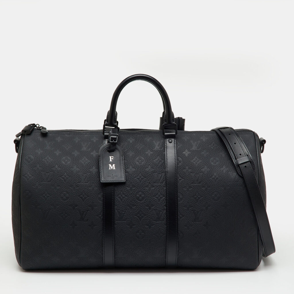 Louis Vuitton Black Taurillon Leather Keepall Bandoulière 50 Bag Louis Vuitton Black Taurillon Leather Keepall Bandoulière 50 Bag