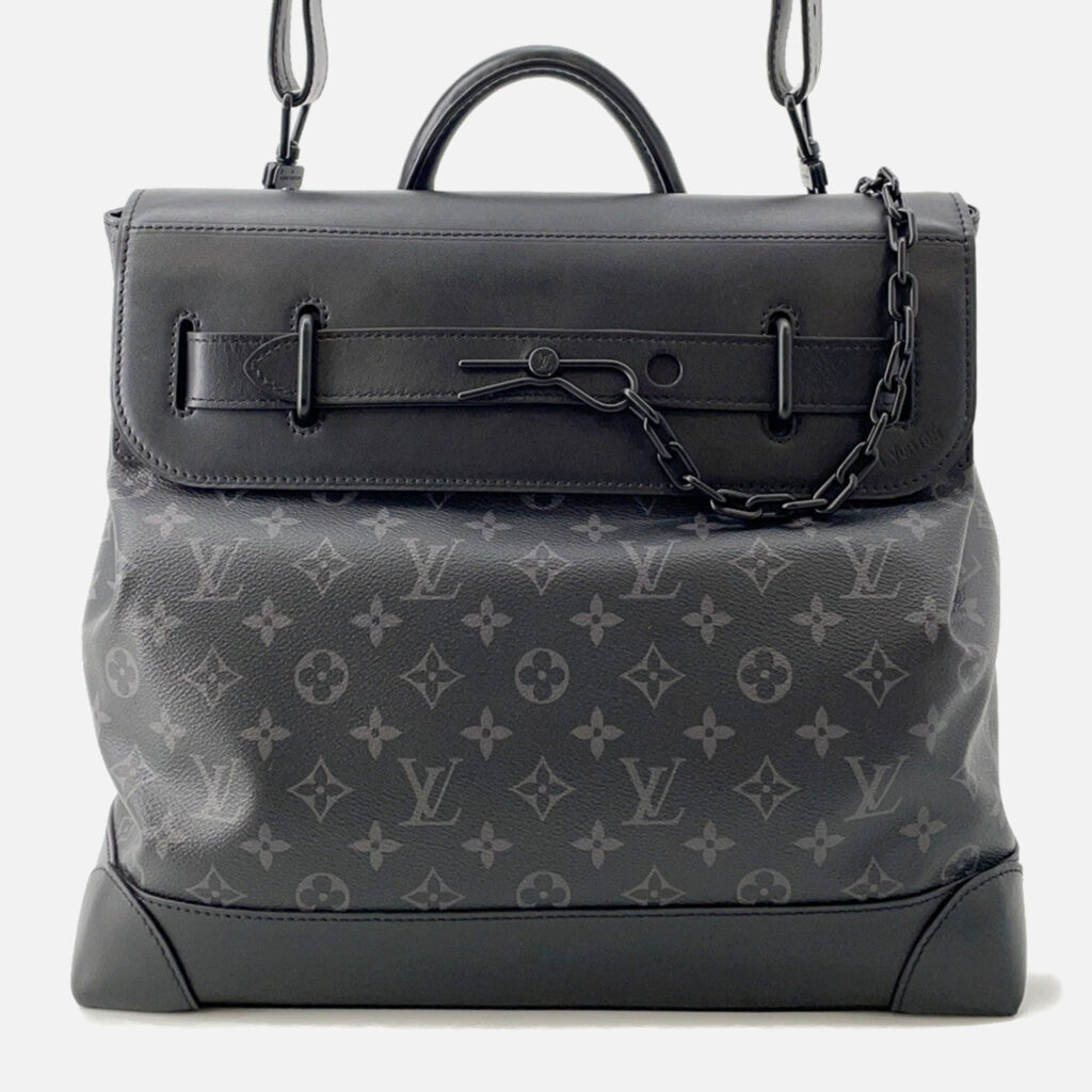 Louis Vuitton Steamer PM Black Gray Monogram Eclipse Canvas Messenger Bag