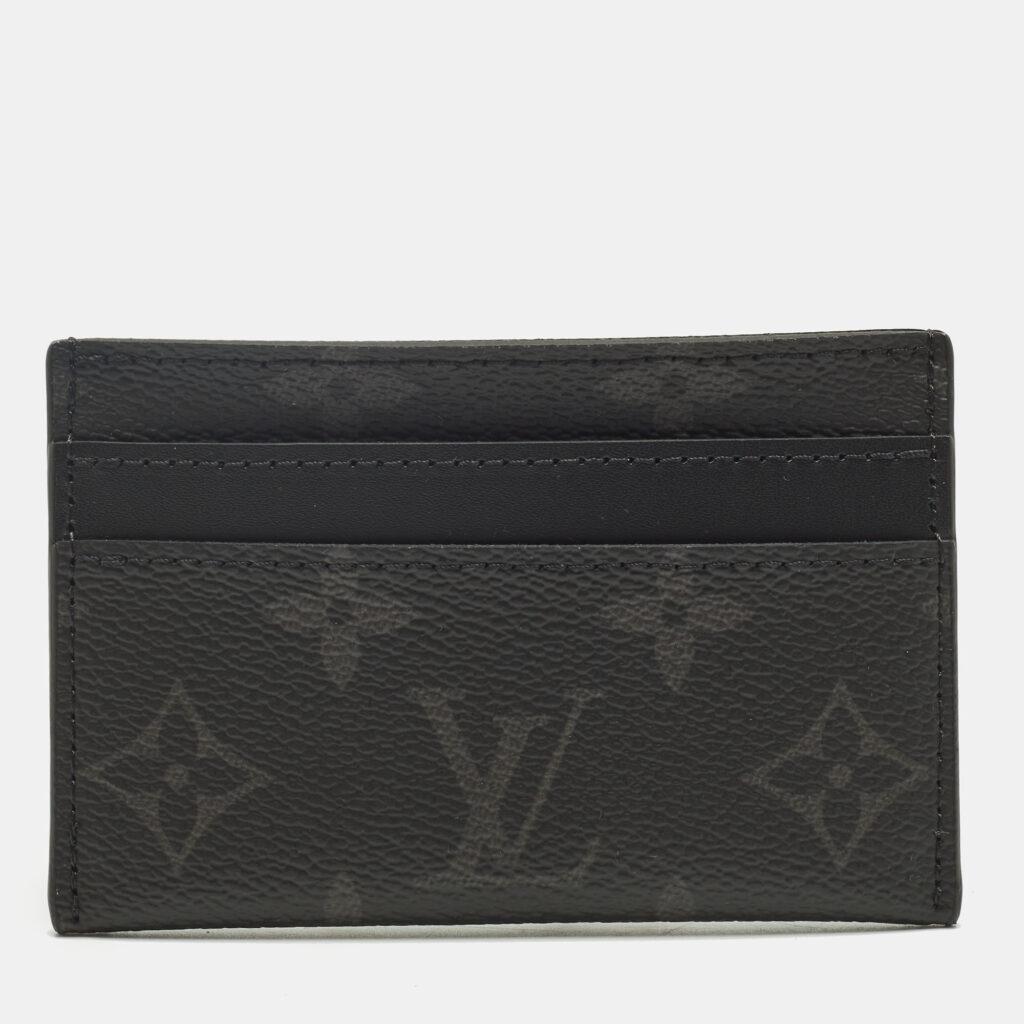 Louis Vuitton Monogram Eclipse Canvas Double Card Holder Louis Vuitton Monogram Eclipse Canvas Double Card Holder