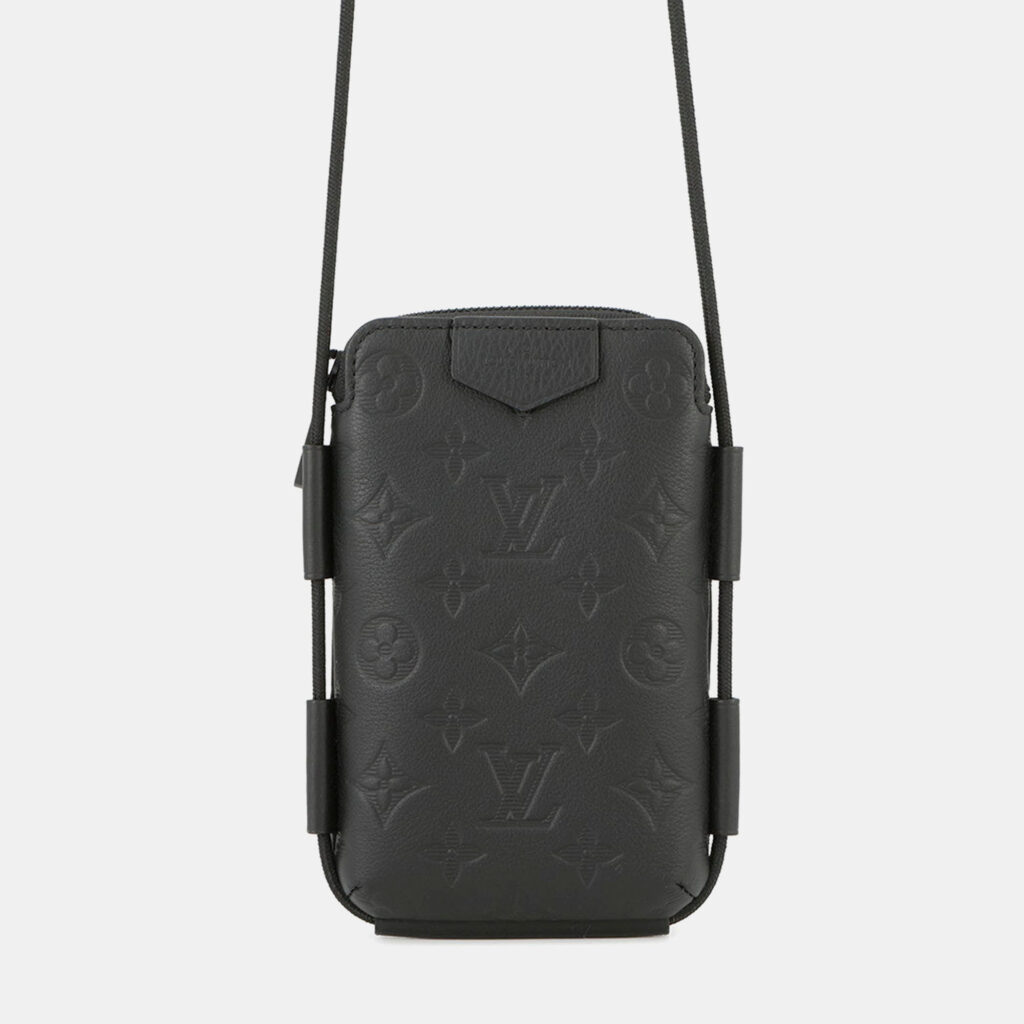 Louis Vuitton Lace-Up Pouch Black Monogram Shadow Louis Vuitton Lace-Up Pouch Black Monogram Shadow