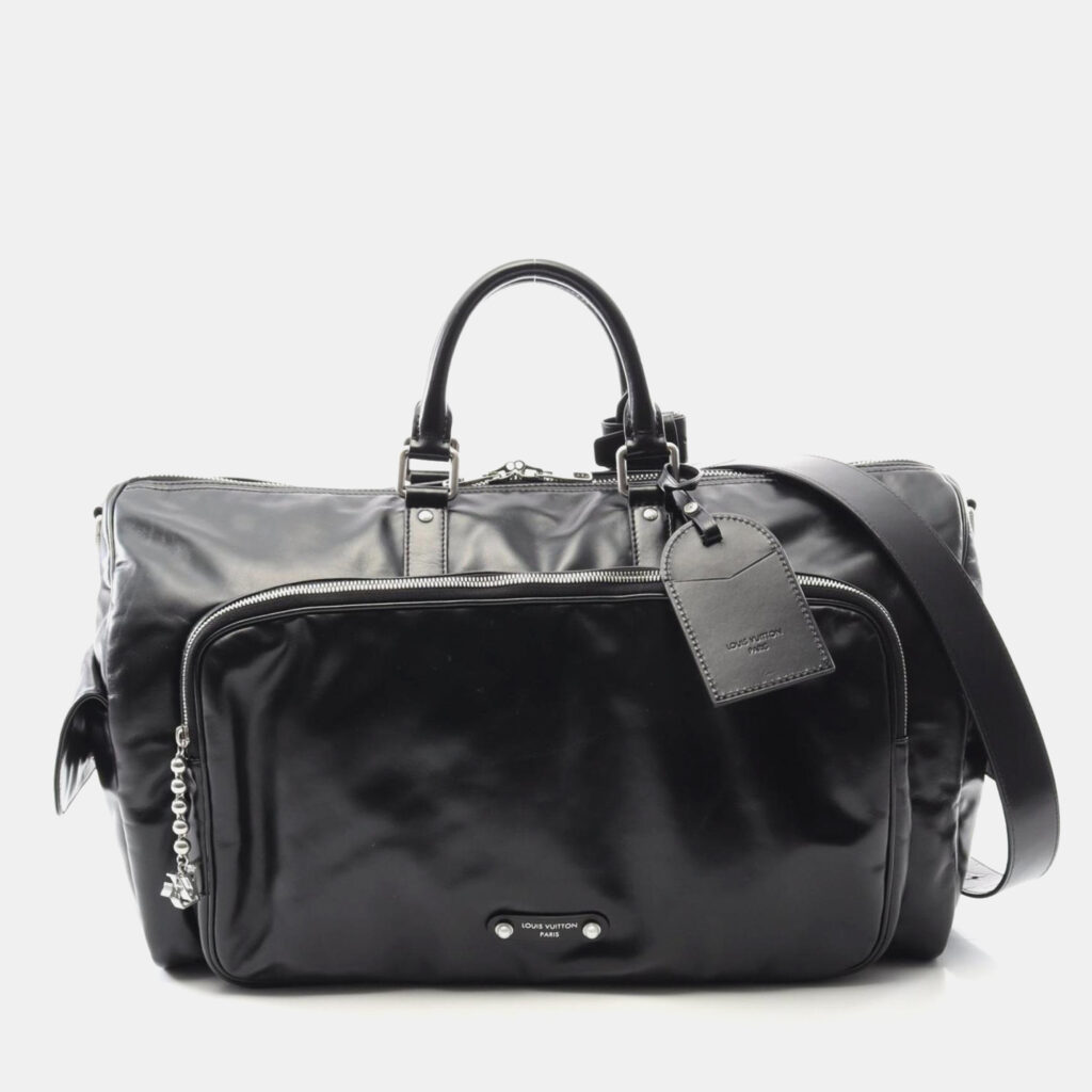 Louis Vuitton Keepall Cargo Bandouliere 50 Boston Bag Leather Black