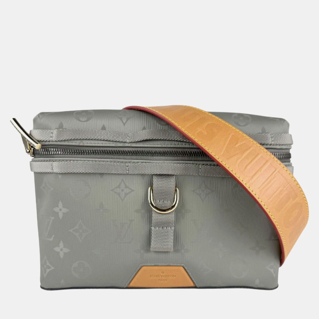 Louis Vuitton Monogram Titanium PM Shoulder Bag In Nylon Canvas Gray Louis Vuitton Monogram Titanium PM Shoulder Bag In Nylon Canvas Gray