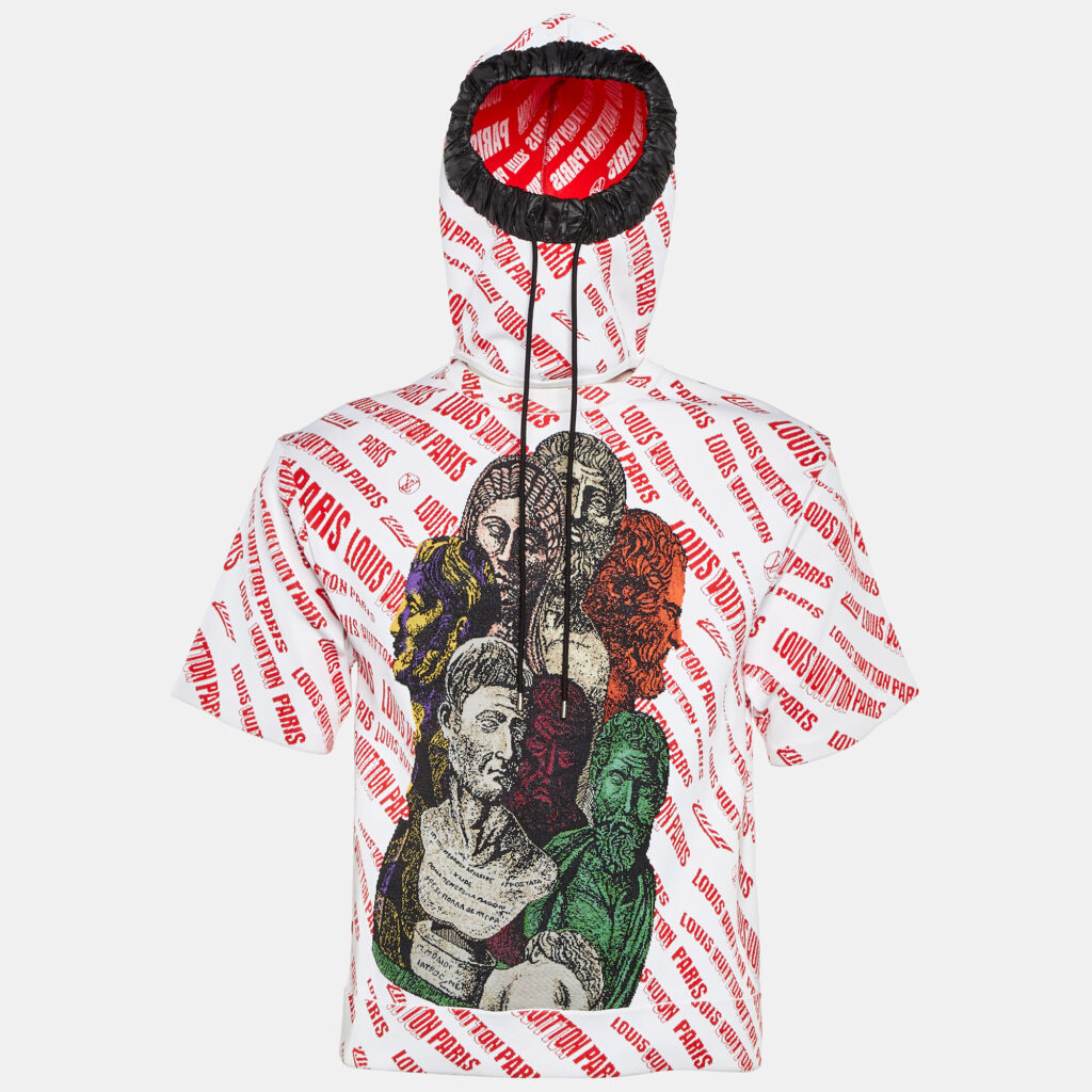 Louis Vuitton X Fornasetti Red Roman Bust Knit Hooded Jumper S