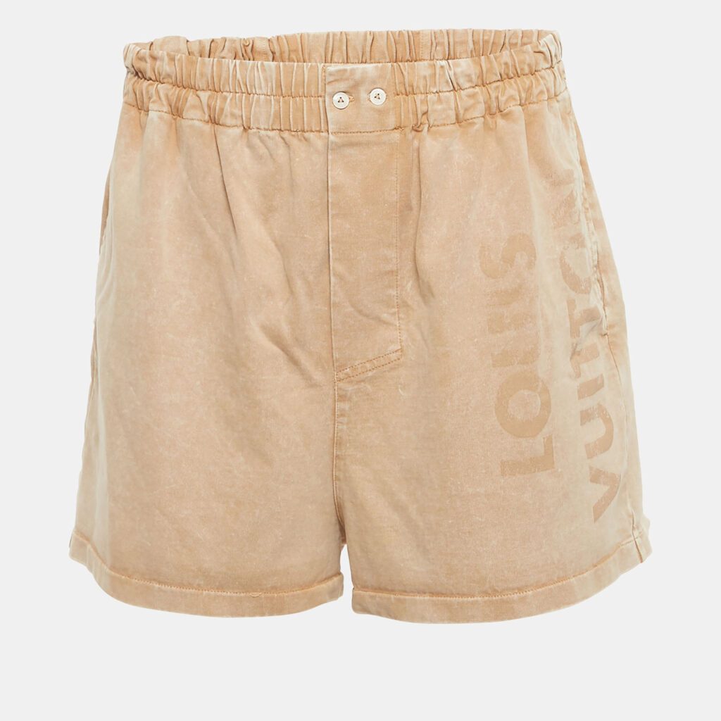Louis Vuitton Light Brown Elasticated Waist Shorts L Louis Vuitton Light Brown Elasticated Waist Shorts L