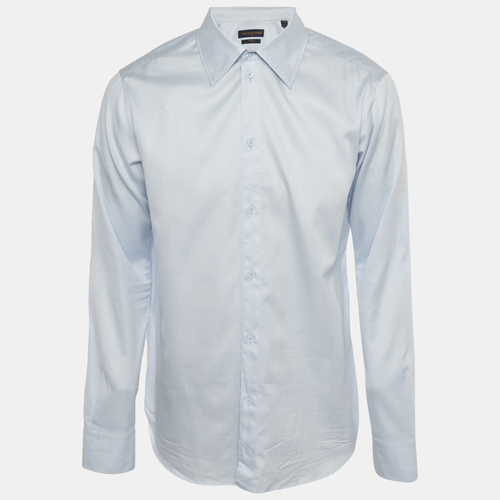 Louis Vuitton Blue Striped Cotton Long Sleeve Shirt L Louis Vuitton Blue Striped Cotton Long Sleeve Shirt L