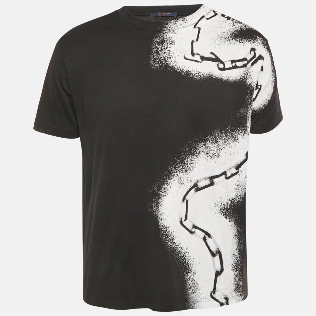 Louis Vuitton Black Spray Painted Jersey T-Shirt M Louis Vuitton Black Spray Painted Jersey T-Shirt M