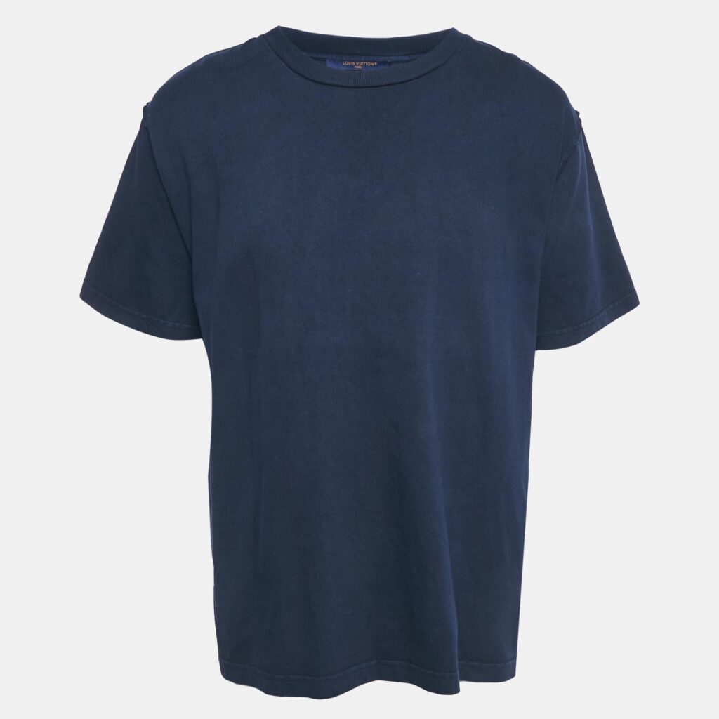 Louis Vuitton Blue Cotton Jersey Crewneck T-Shirt XL