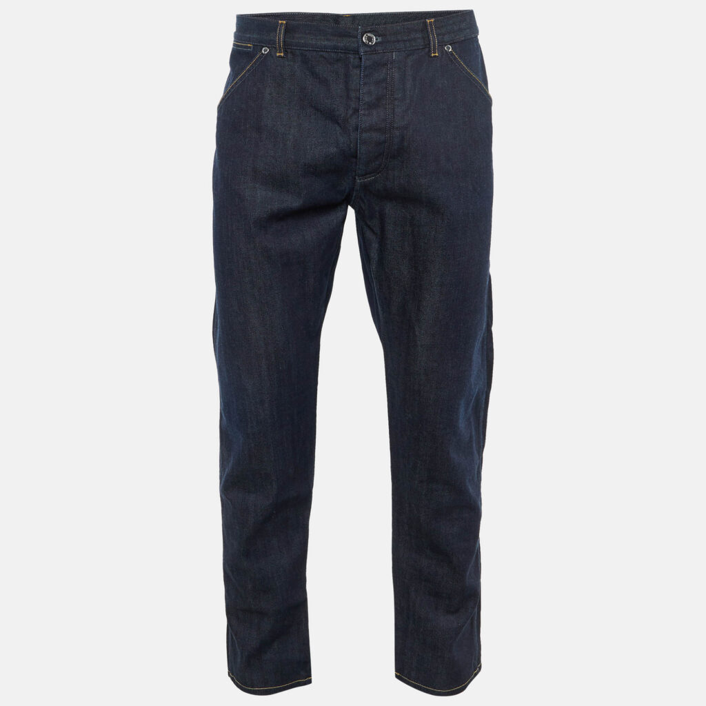 luxury-men-louis-vuitton-used-clothes-p1241771-001.jpg Louis Vuitton Dark Blue Straight Fit Denim Jeans M Waist 38"