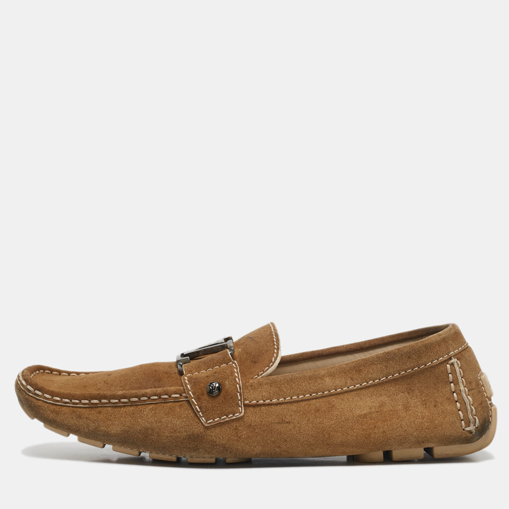 Louis Vuitton Brown Suede Monte Carlo Slip On Loafers Size 42.5 Louis Vuitton Brown Suede Monte Carlo Slip On Loafers Size 42.5