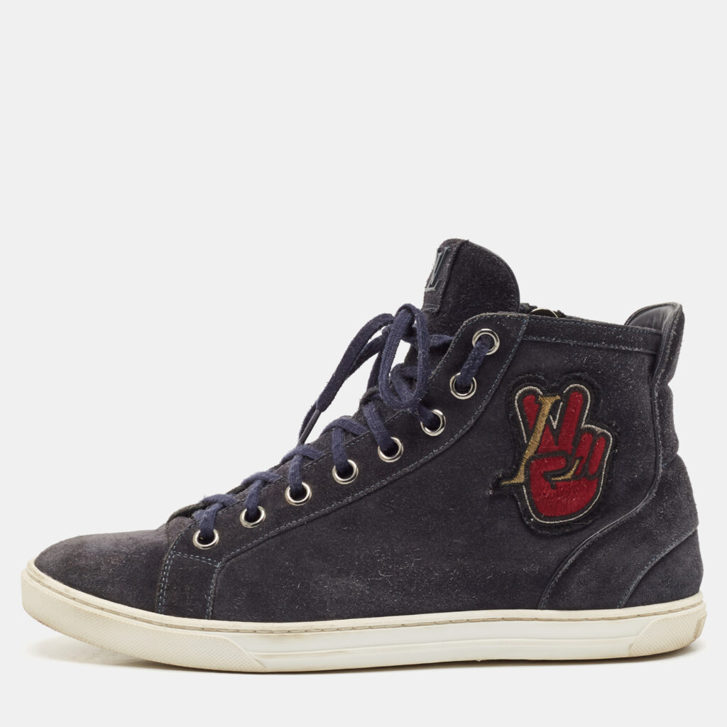 Louis Vuitton Blue Suede High Top Sneakers Size 42 Louis Vuitton Blue Suede High Top Sneakers Size 42