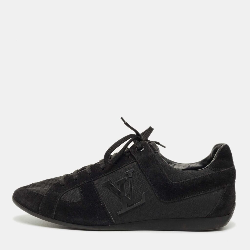 Louis Vuitton Black Petit Damier Canvas and Suede Vibes Sneakers Size 42.5
