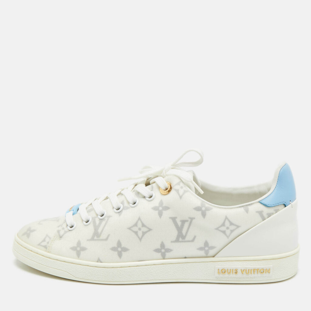 Louis Vuitton Blue/White Leather and Mesh Frontrow Lace Up Sneakers Size 41 Louis Vuitton Blue/White Leather and Mesh Frontrow Lace Up Sneakers Size 41