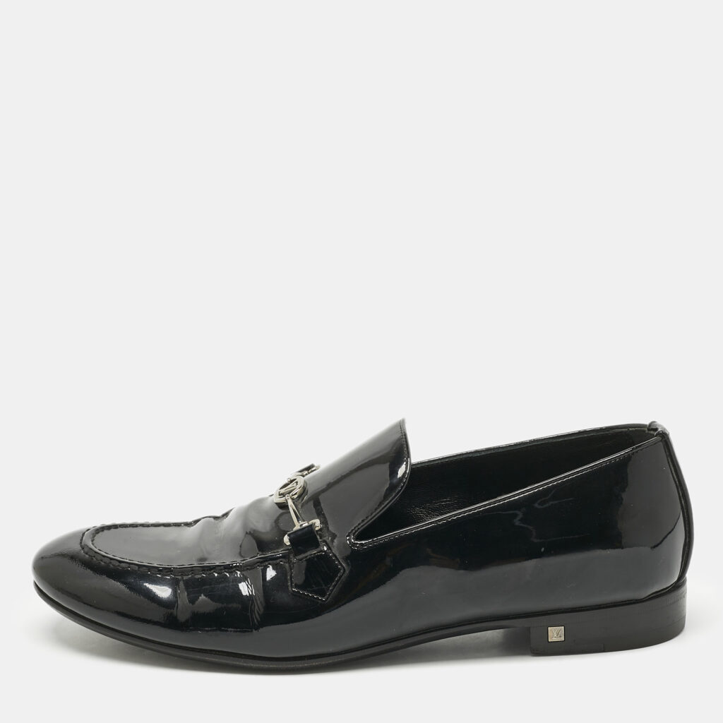 Louis Vuitton Black Patent Leather Slip On Loafers Size 40.5 Louis Vuitton Black Patent Leather Slip On Loafers Size 40.5