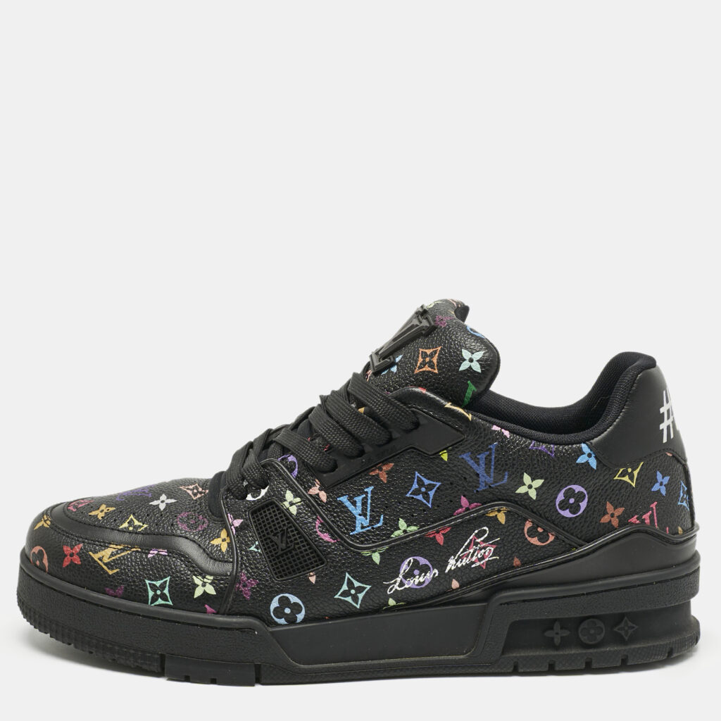Louis Vuitton Black Monogram Leather LV Trainer Maxi Lace Up Sneakers Size 40.5 Louis Vuitton Black Monogram Leather LV Trainer Maxi Lace Up Sneakers Size 40.5