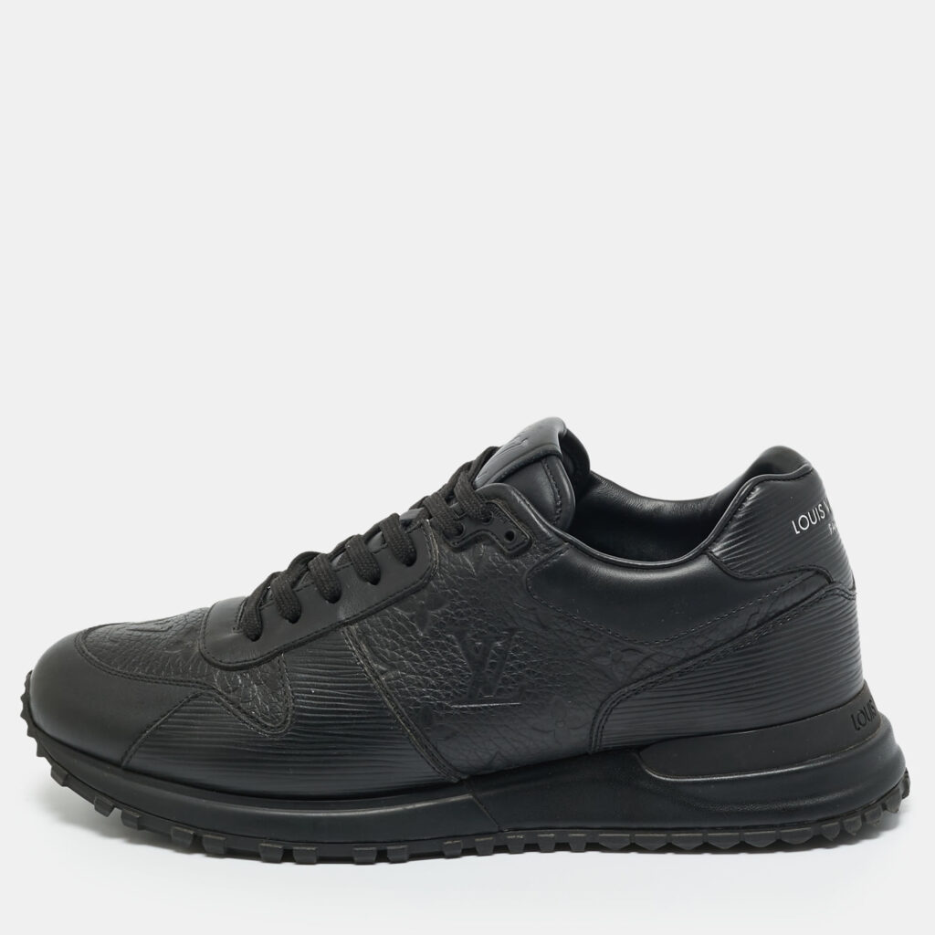 Louis Vuitton Black Monogram Leather Run Away Low Top Sneakers Size 40 Louis Vuitton Black Monogram Leather Run Away Low Top Sneakers Size 40