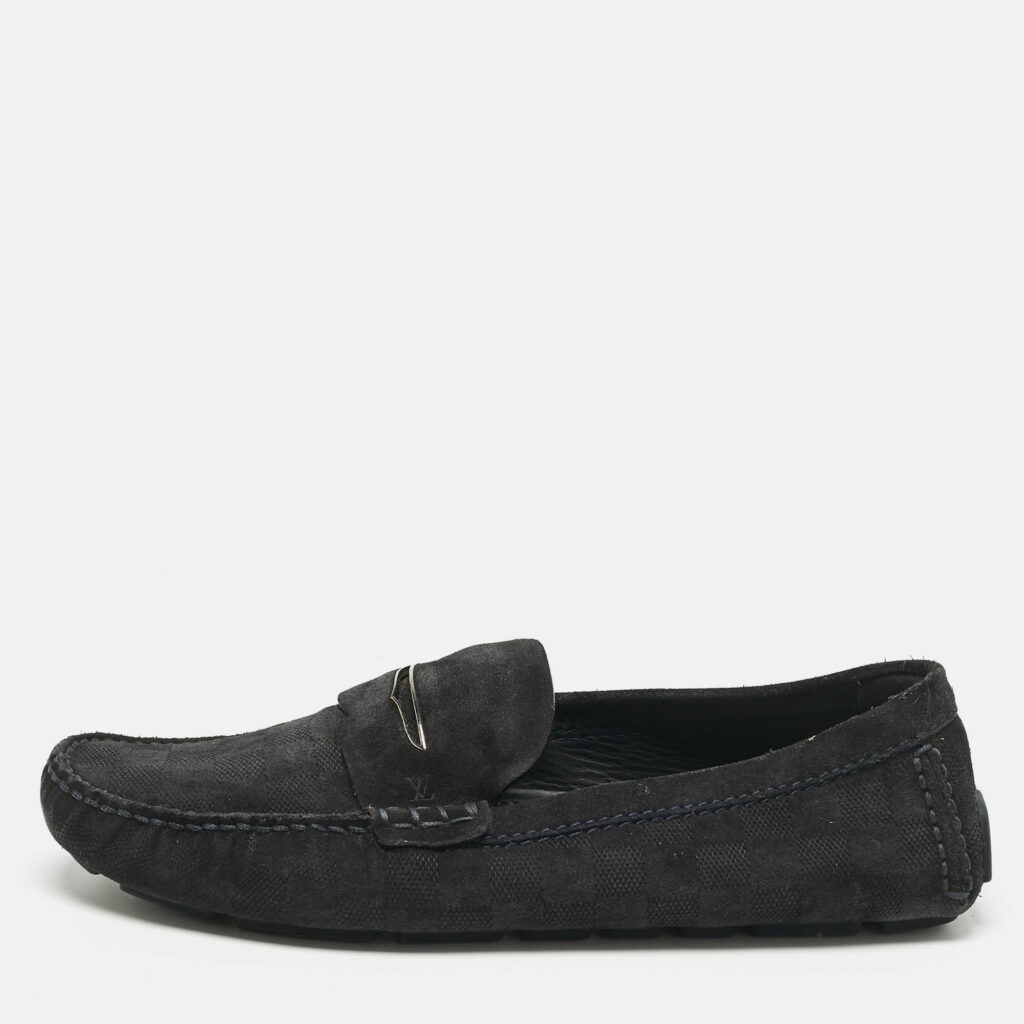 Louis Vuitton Navy Blue Suede Monte Carlo Loafers Size 42 Louis Vuitton Navy Blue Suede Monte Carlo Loafers Size 42