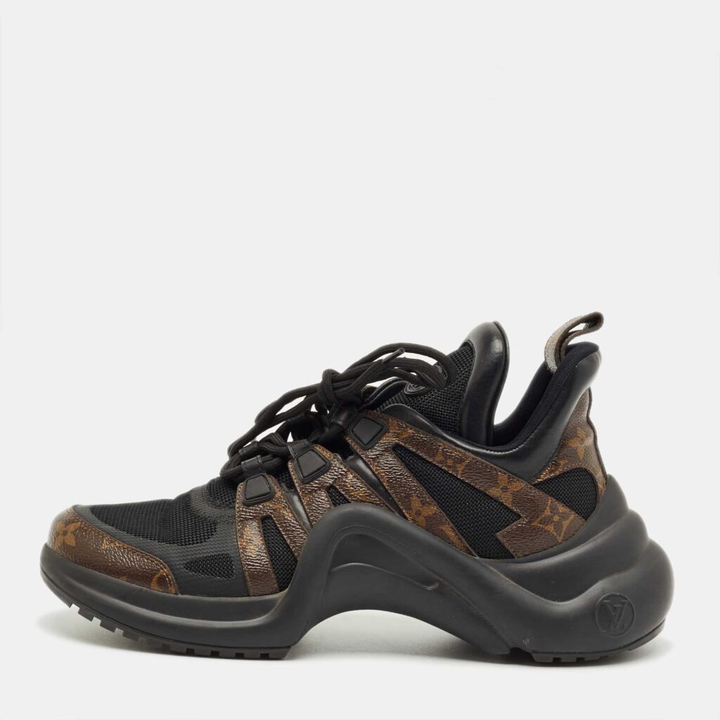 Louis Vuitton Black/Brown Monogram Canvas and Mesh Archlight Sneakers Size 41