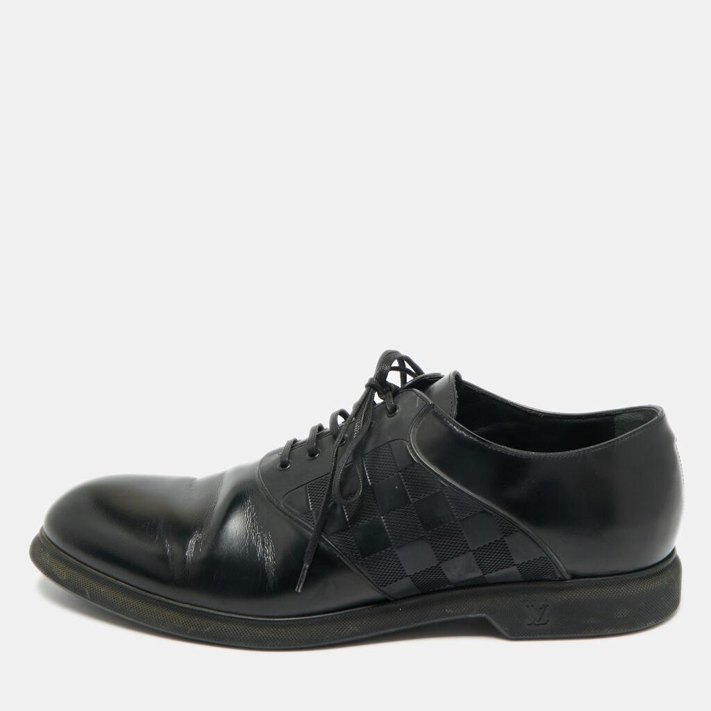 Louis Vuitton Black Leather Lace Up Derby Size 40.5 Louis Vuitton Black Leather Lace Up Derby Size 40.5